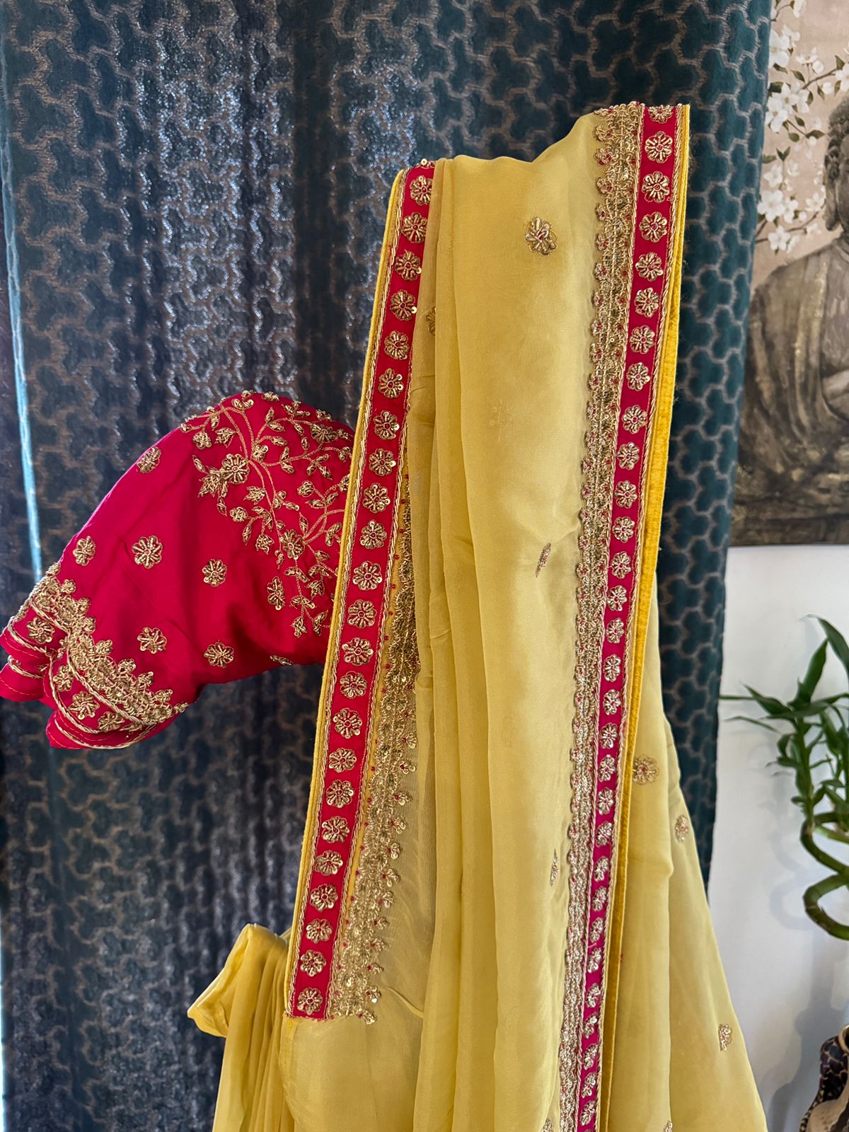 Designer Soft Tissue Silk  Zardozi Embroidery Saree