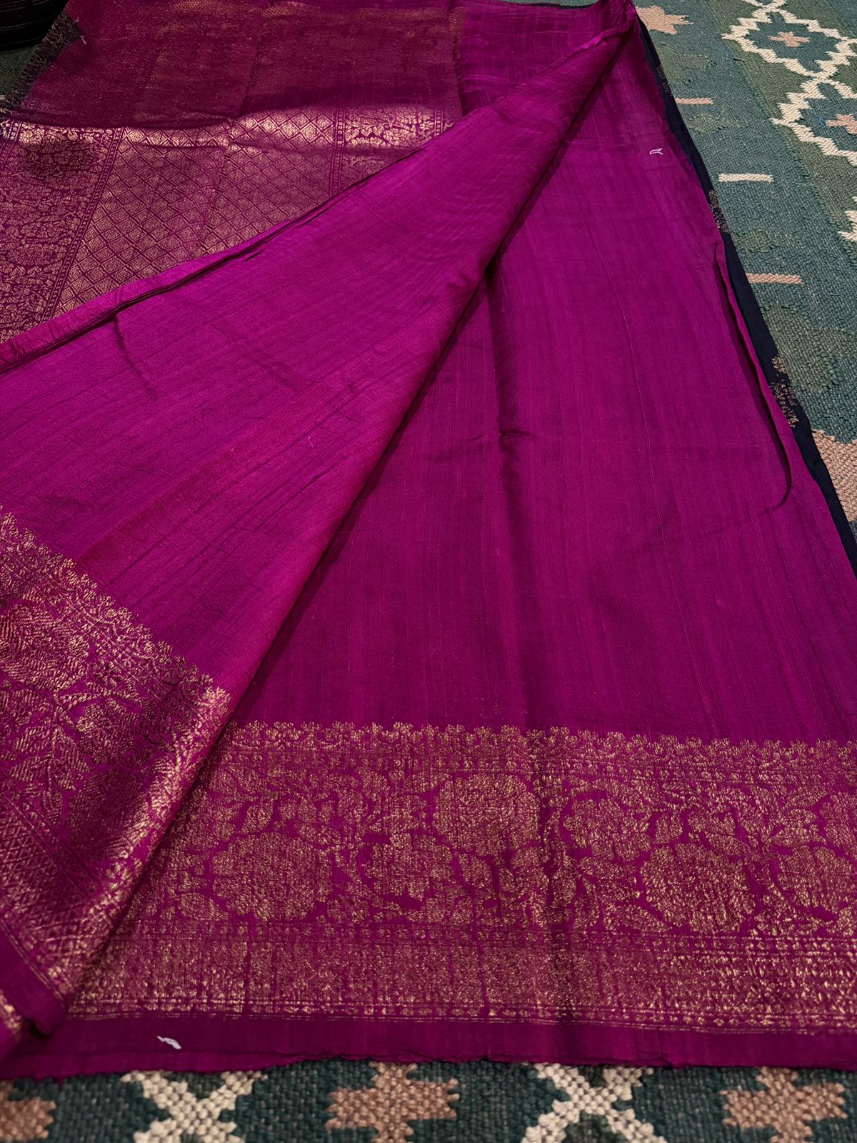 Raw Silk Leheriya Weave Banarasi Saree