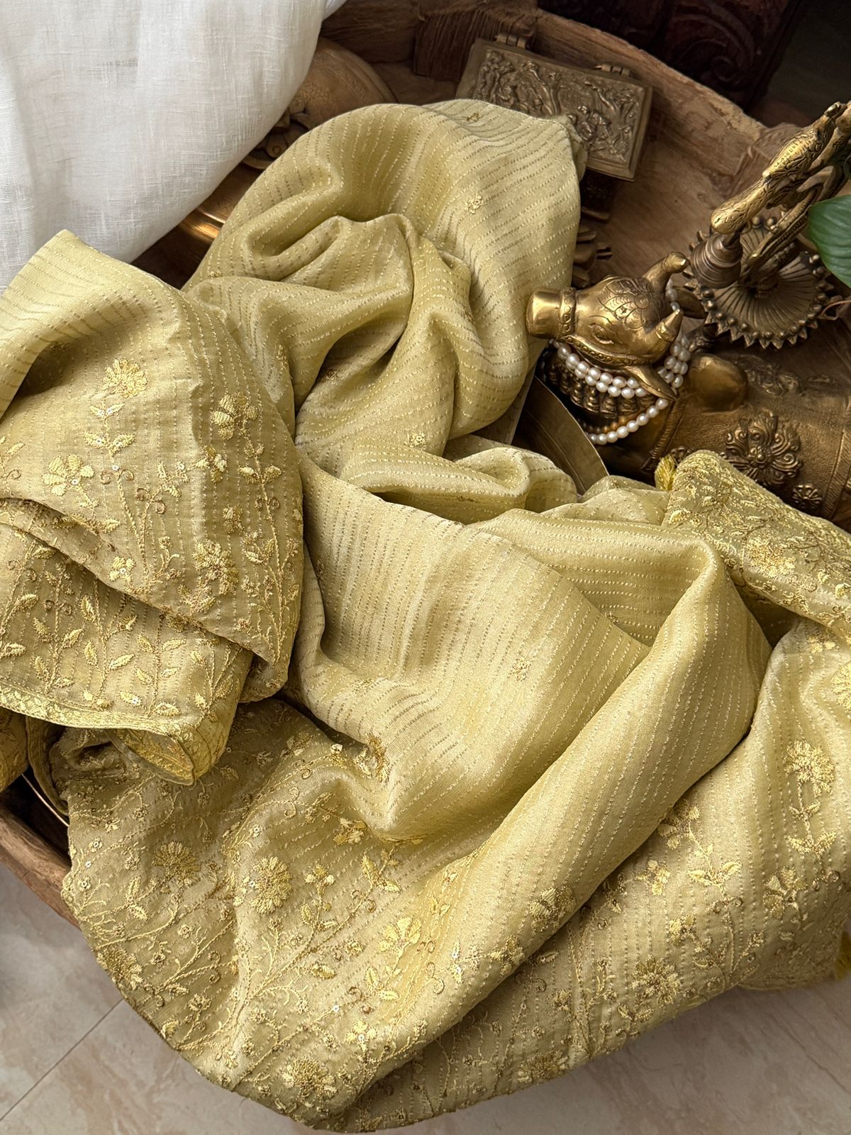 Mysore Tissue Georgette Soft Silk Saree With Machine Embroidery