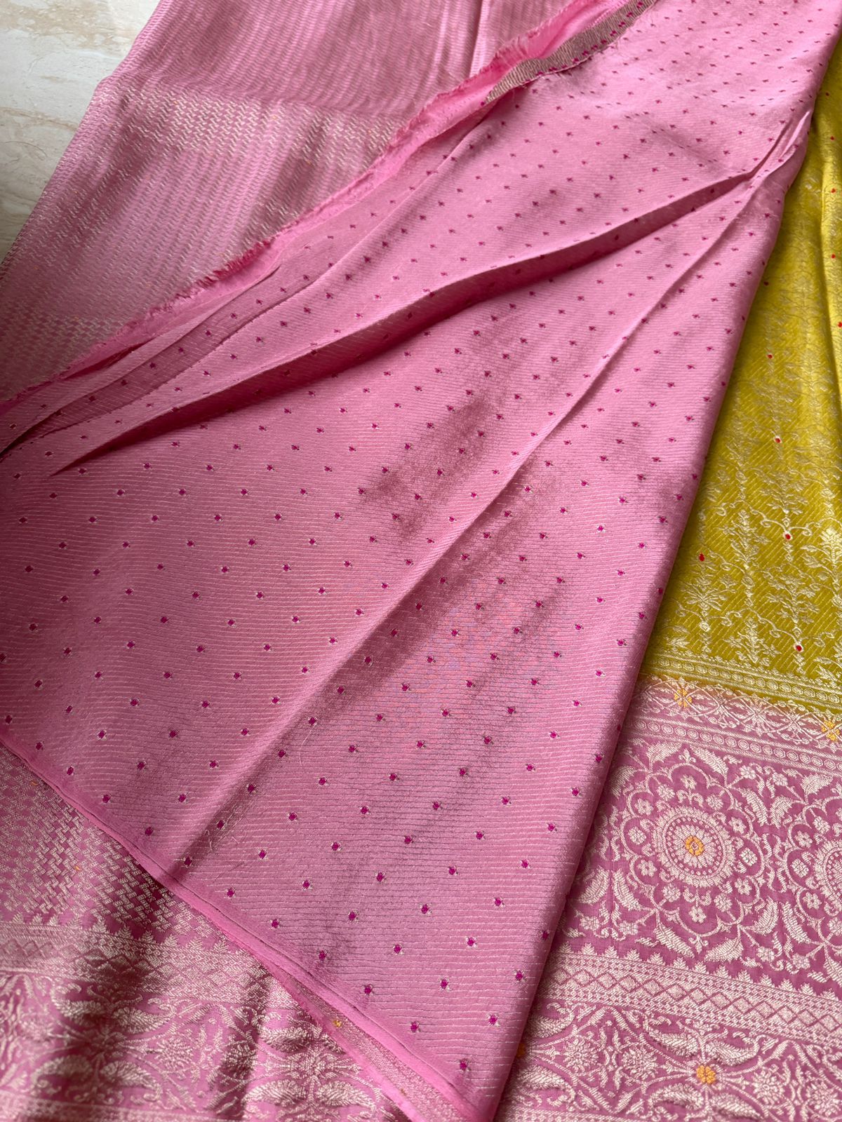 Pure Mysore Brocade Crepe Silk Saree Zari Weave