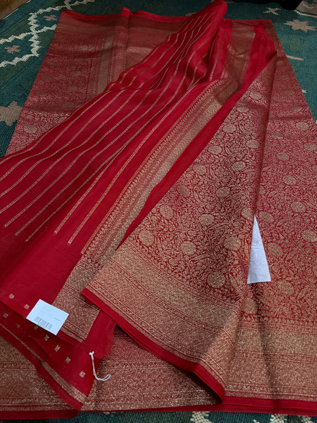 Pure Handloom Kora Brocade Banarasi Saree