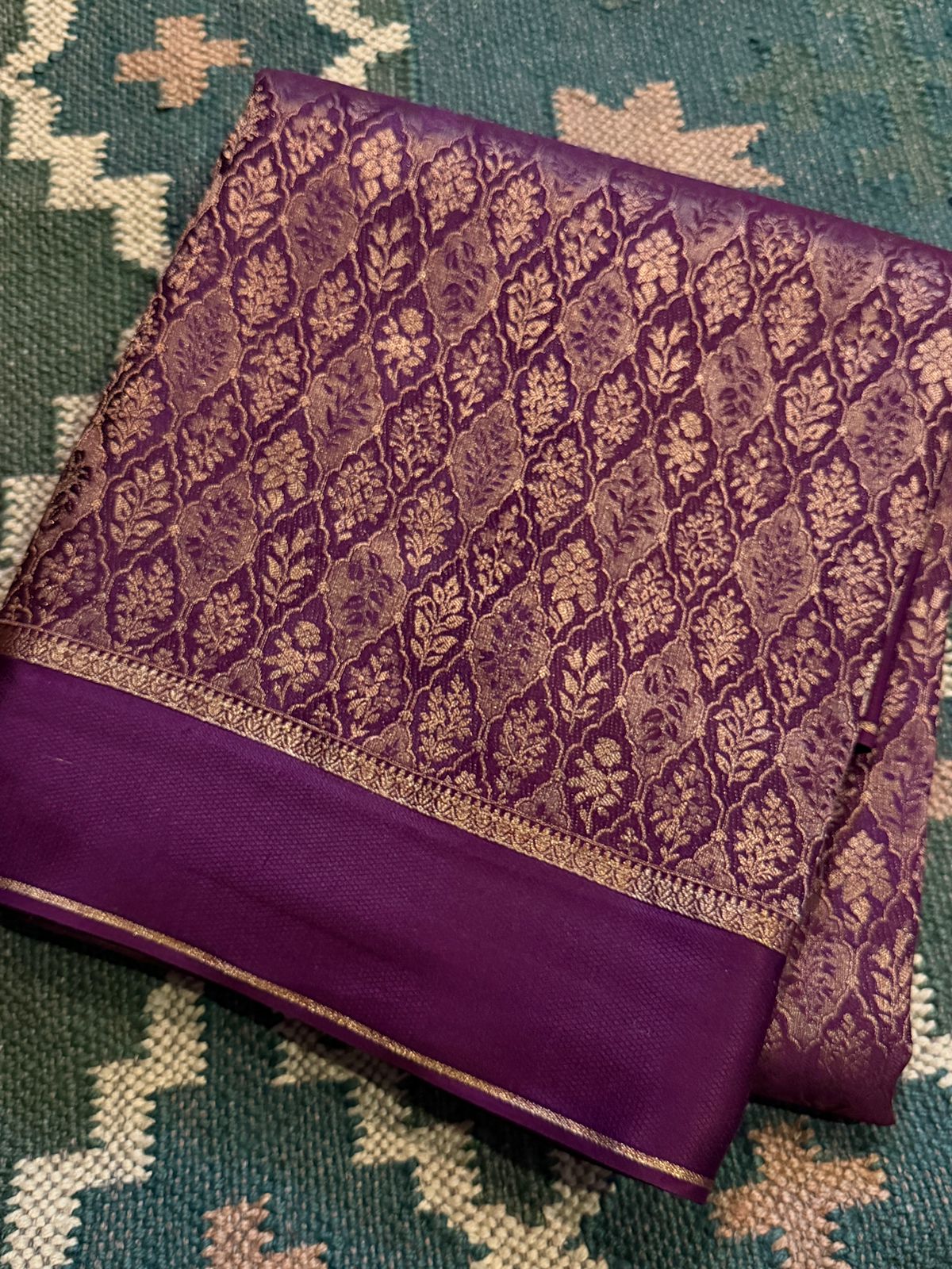 Pure Mysore Brocade Crepe Silk Saree With Antiq Zari Weave