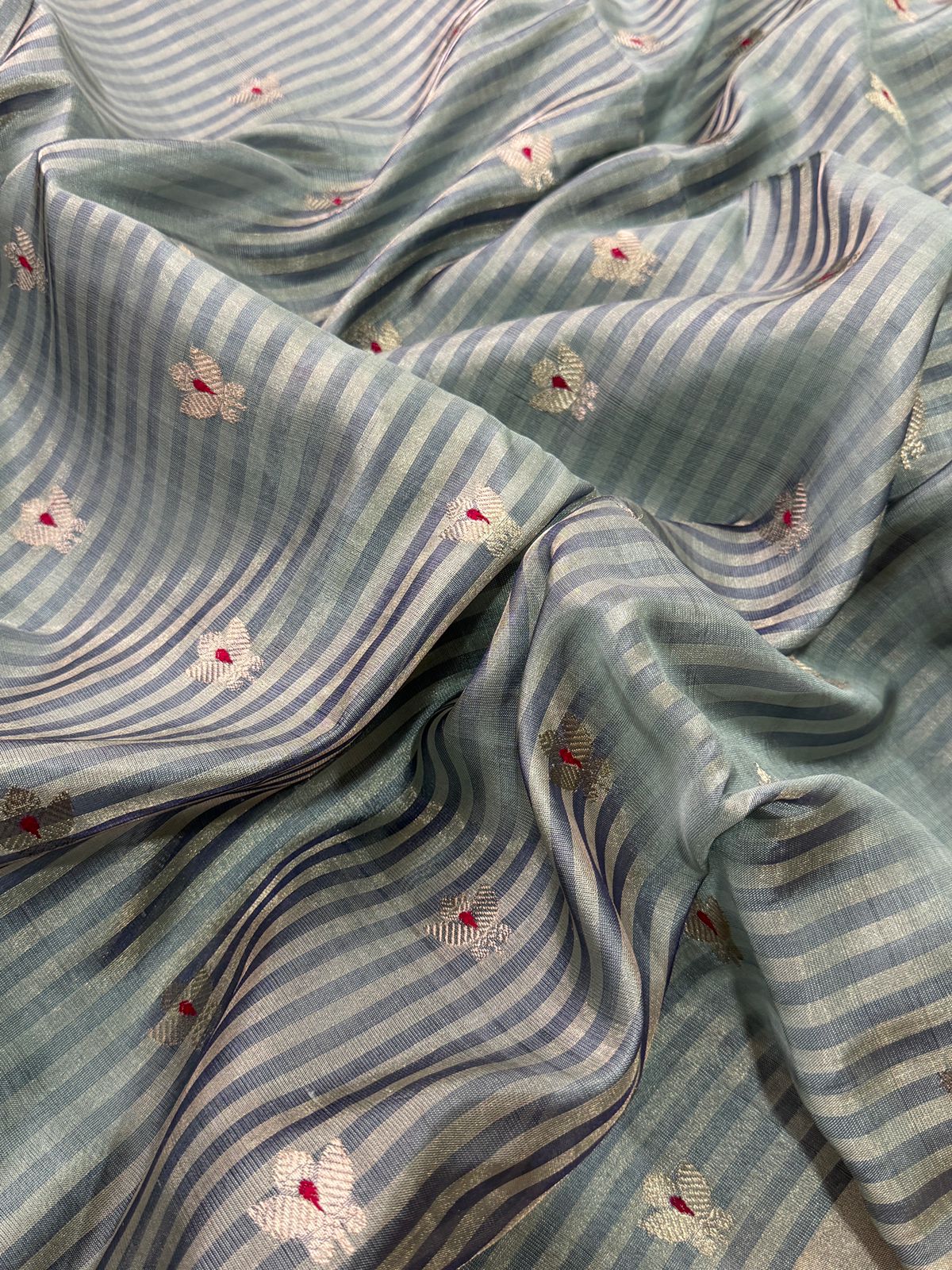 Pure Handloom Chanderi Pattu Tissue Silk Saree