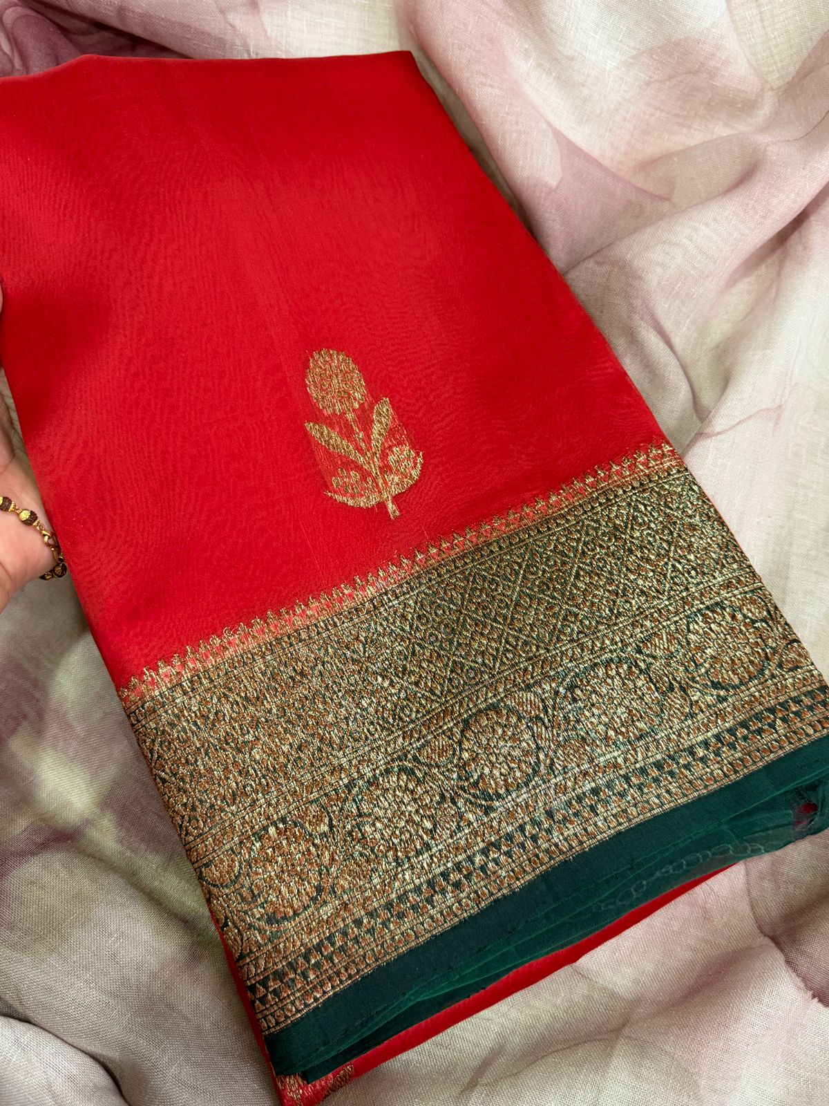 Pure Handloom Kora Banarasi Saree