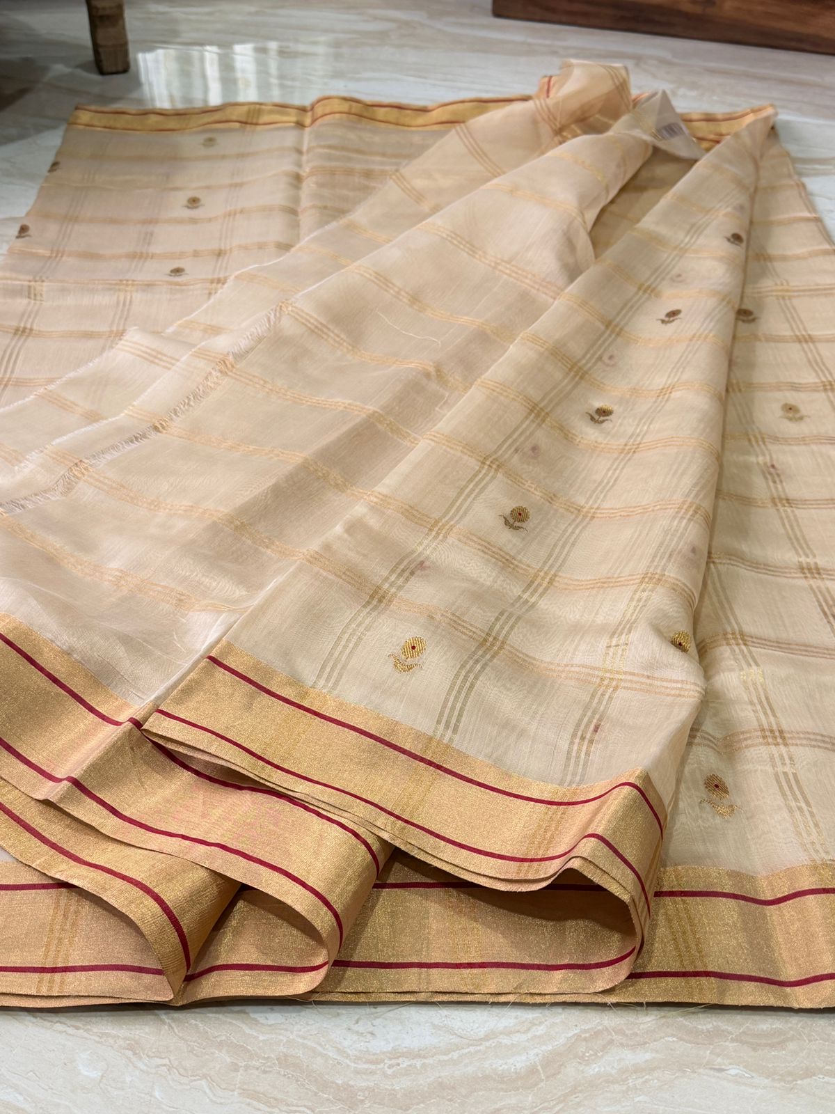 Chanderi Handwooven Silk Cotton Blend Saree