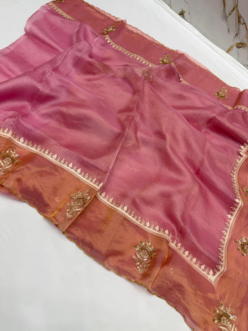 Designer Banarasi Soft Tissue Silk Saree with Rich Zardozi Work