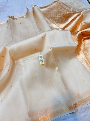 Pure Handloom Kora Banarasi Saree