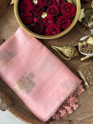 Pure Handloom Kora Banarasi Sona Rupa Zari Weave