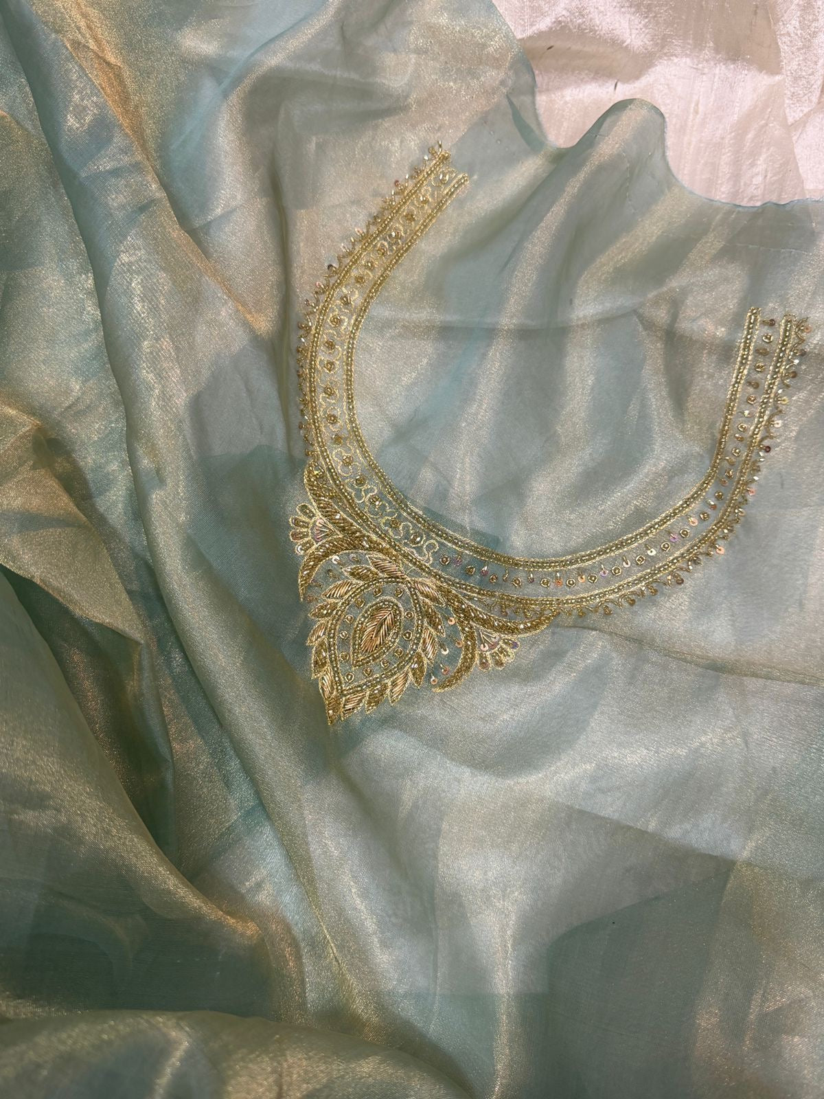 Designer Banarasi Soft Tissue Silk Saree with Rich Zardozi Work