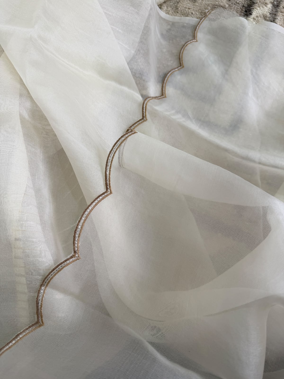 Pure Organza Silk Saree With Beautiful Embroidery