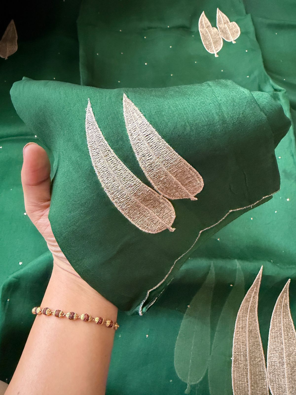 Pure Organza Elegance with Pita Leaf Motifs