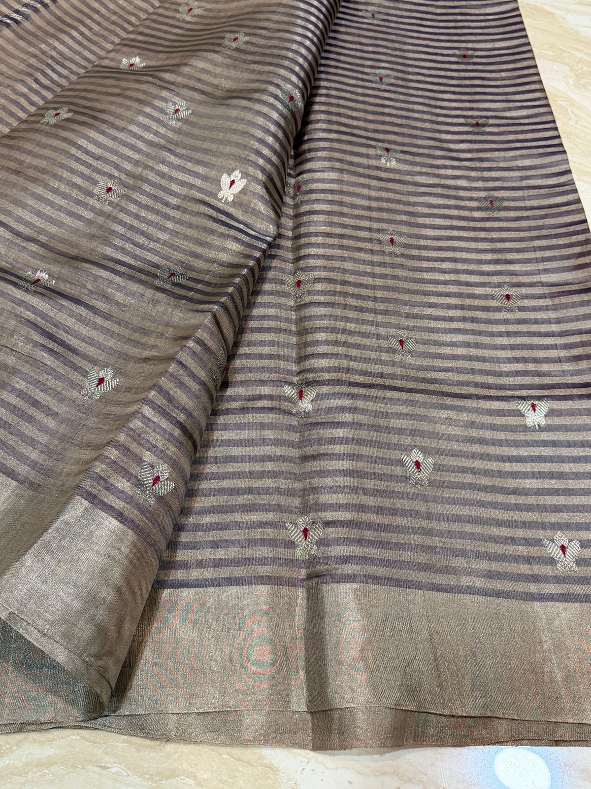 Pure Handloom Chanderi Pattu Tissue Silk Saree