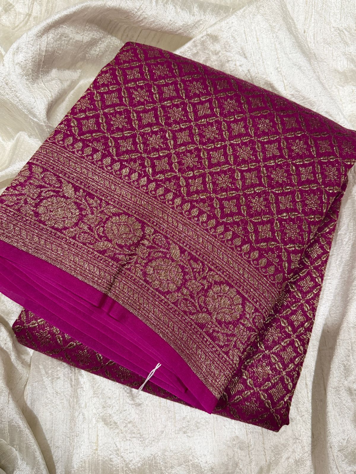 Pure Handloom Kora Brocade Banarasi Saree
