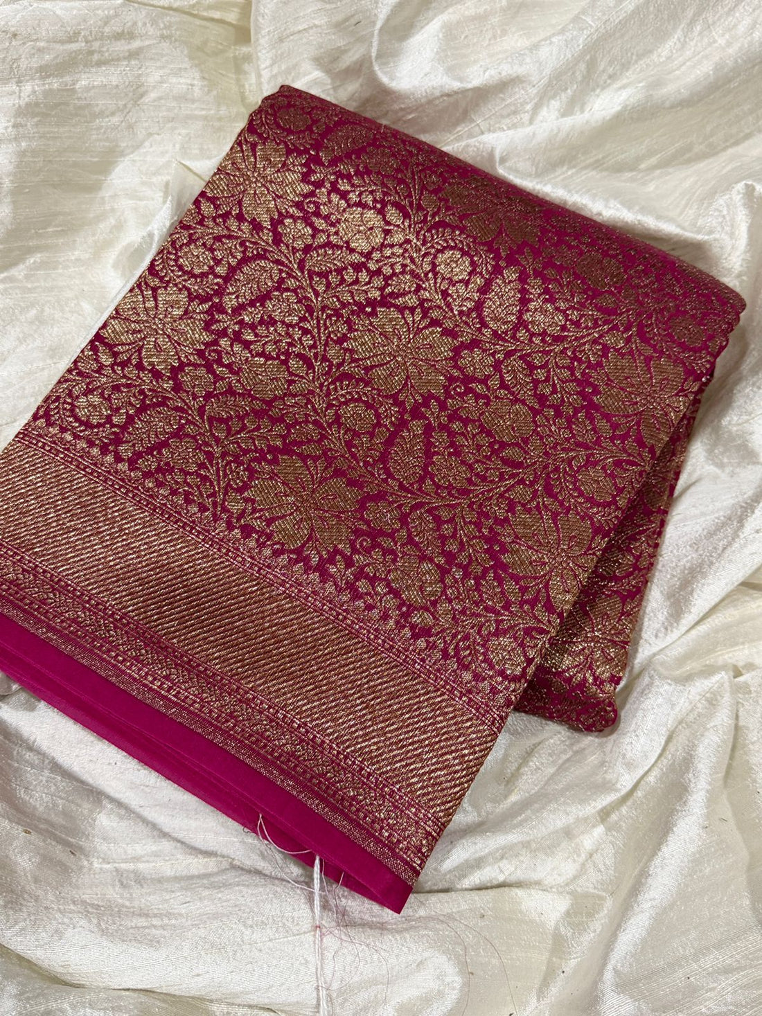 Pure Handloom Kora Brocade Banarasi Saree