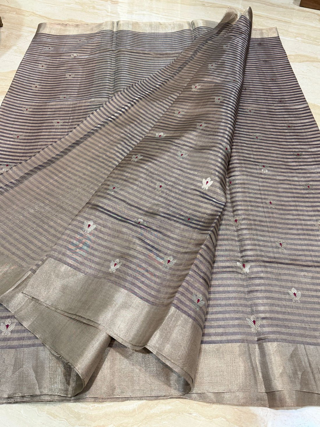 Pure Handloom Chanderi Pattu Tissue Silk Saree