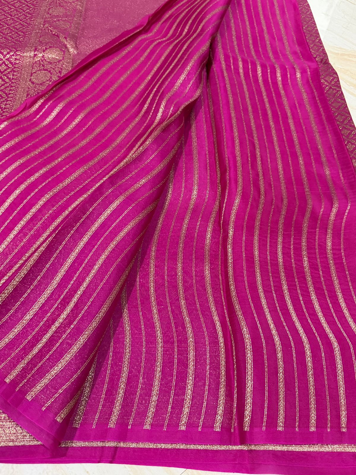 Pure Handloom Kora Brocade Banarasi Saree