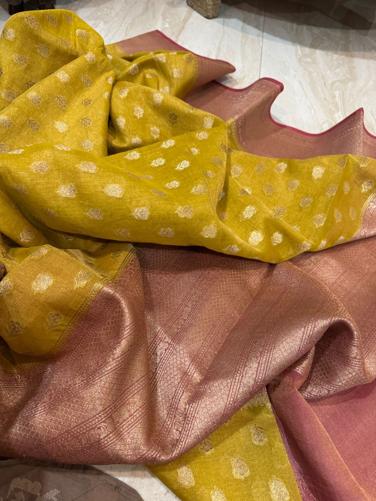 Banarasi Chanderi Soft Tissue Silk Saree with Zari Weave
