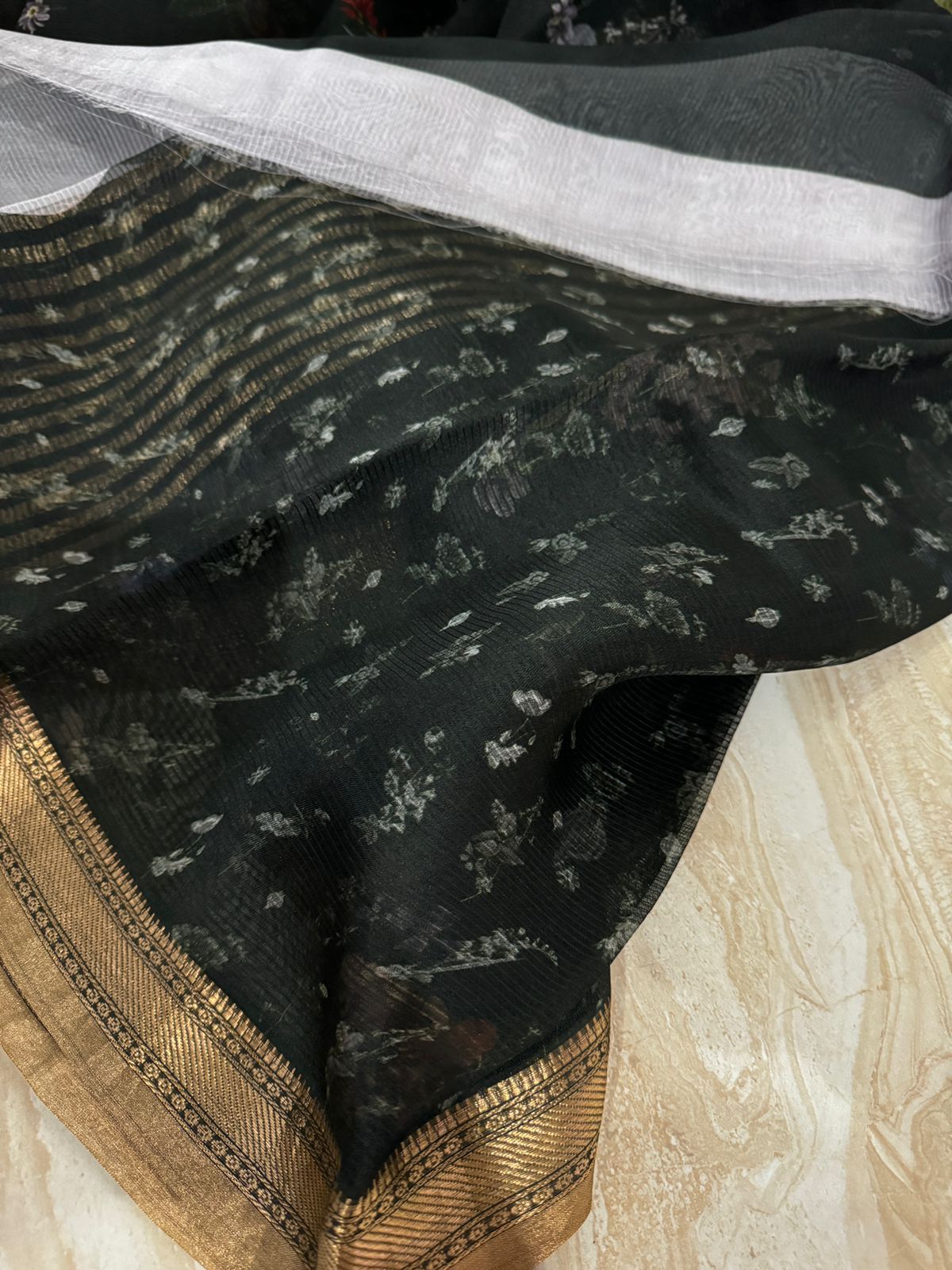 Pure Organza Saree With Digital Print All Over