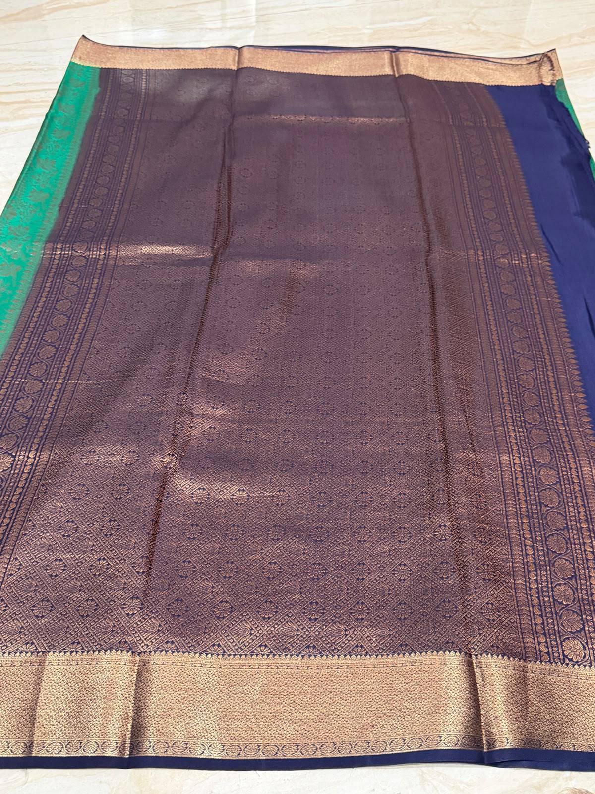 Mysore Brocade Crepe Silk With Antiq Zari Weave
