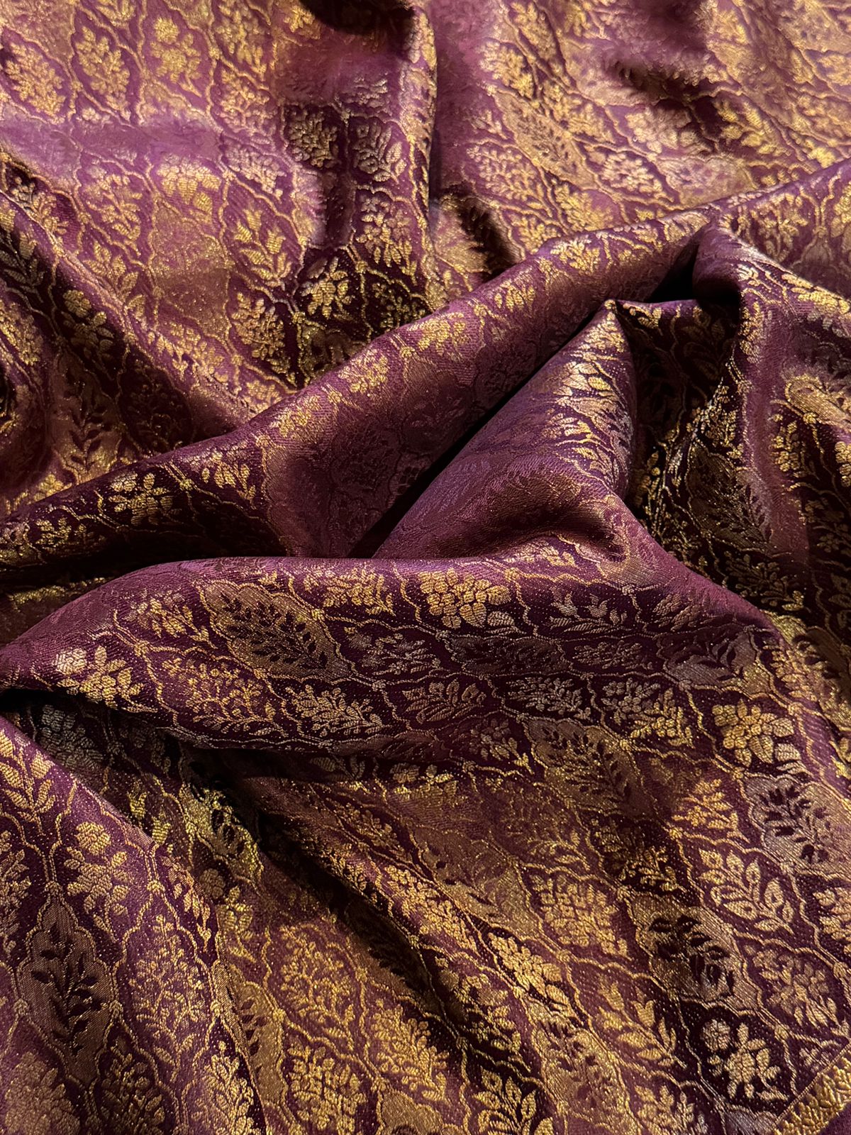 Pure Mysore Brocade Crepe Silk Saree With Antiq Zari Weave