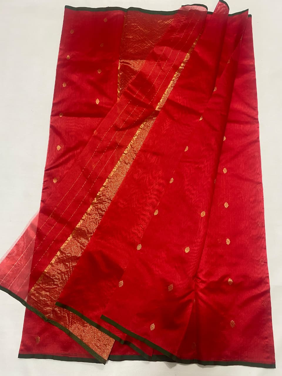 Pure Handwoven Katan Silk Chanderi Saree