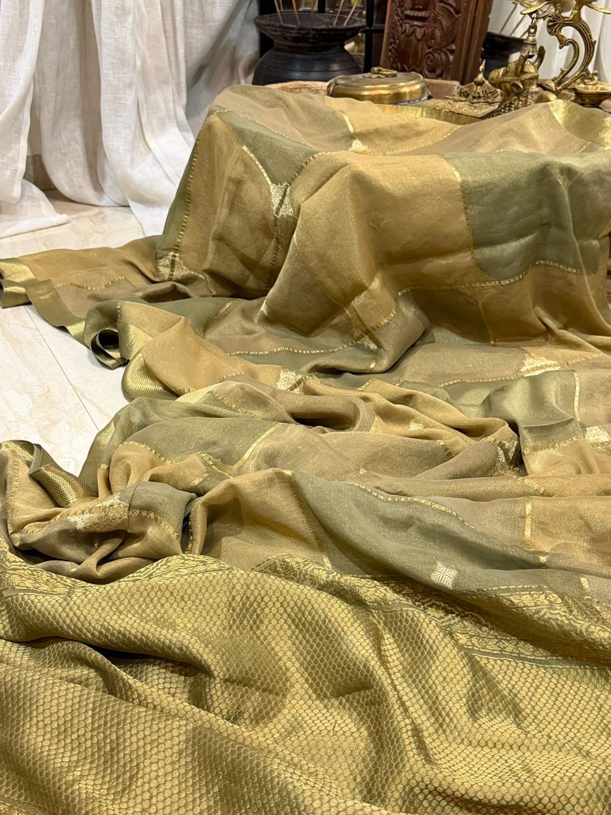 Mysore Tissue Georgette Crepe Silk Saree