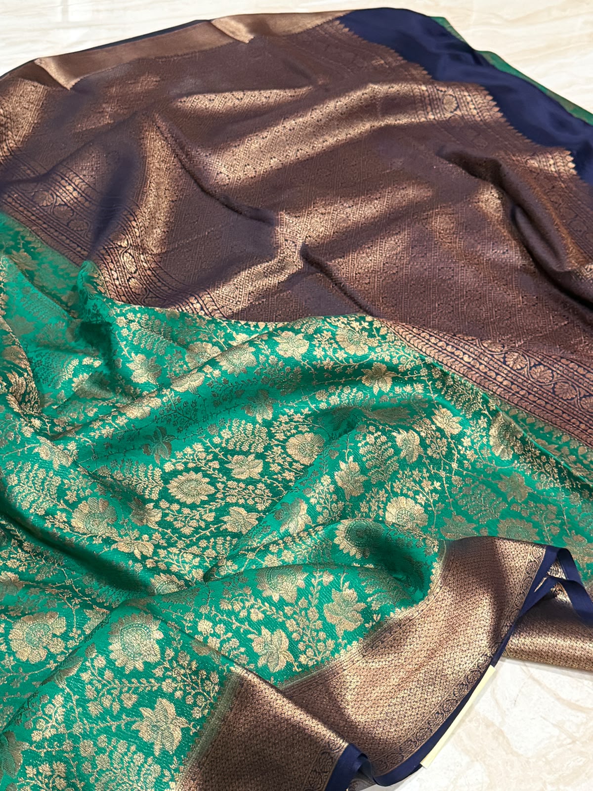 Mysore Brocade Crepe Silk With Antiq Zari Weave