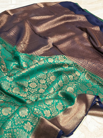 Mysore Brocade Crepe Silk With Antiq Zari Weave