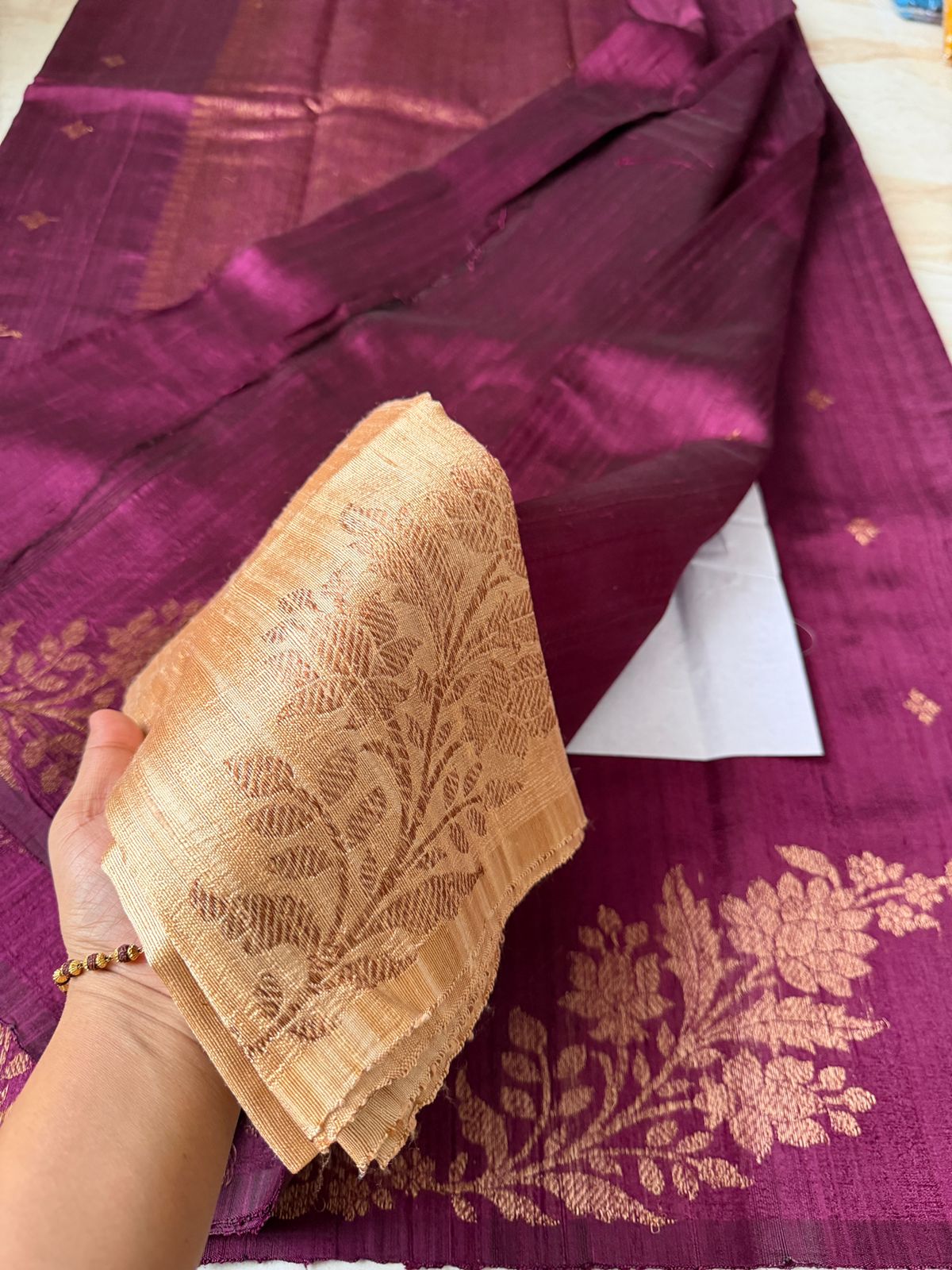 Beautiful Shade Of Dupion Raw Silk Banarasi Saree with Zari Weave All Over