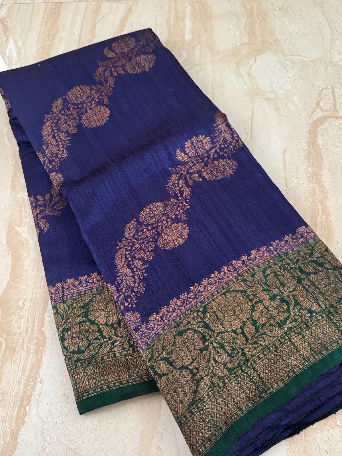 Pure Handloom Raw Silk Leheriya Weave Banarasi Saree