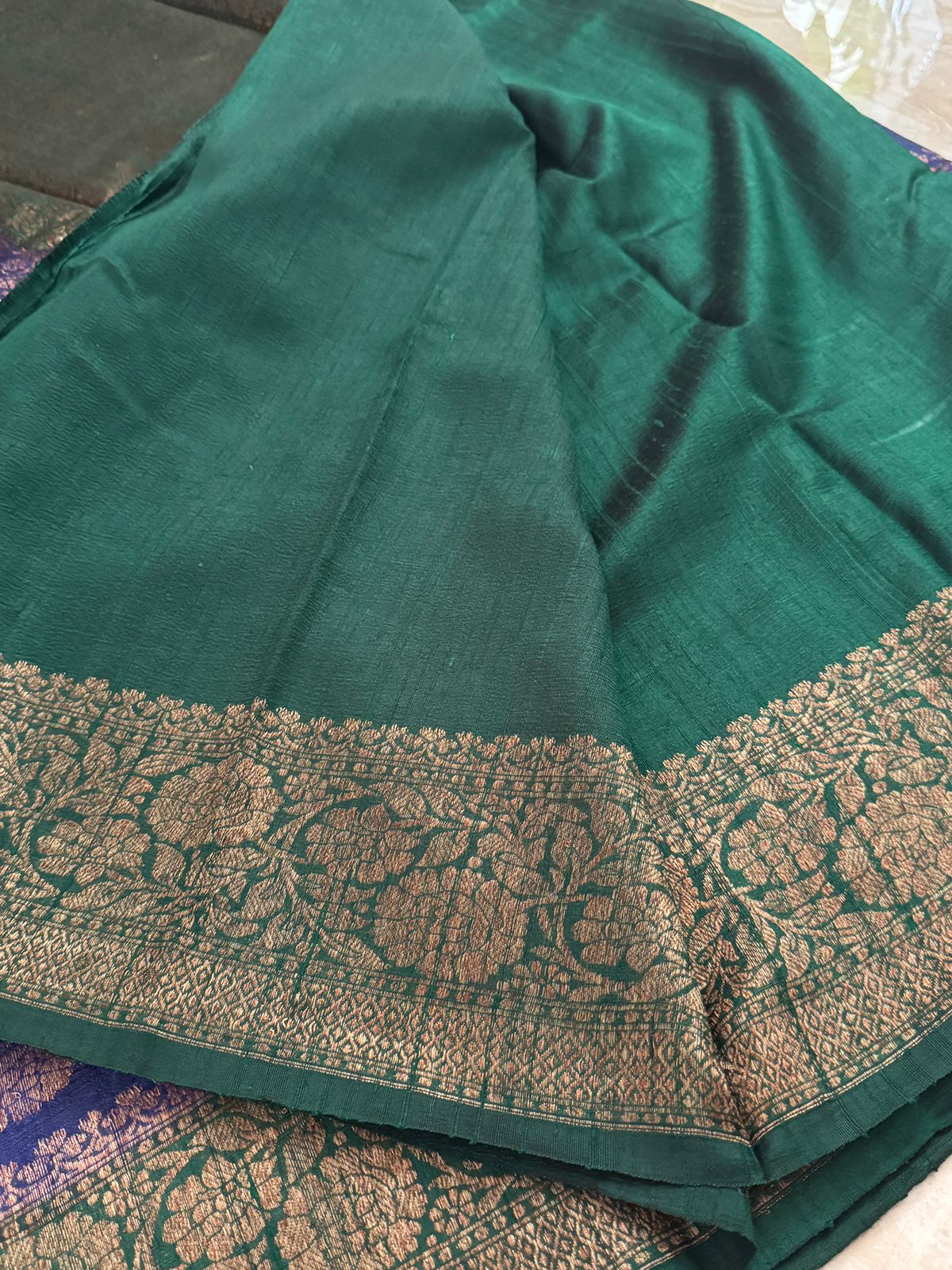 Pure Handloom Raw Silk Leheriya Weave Banarasi Saree