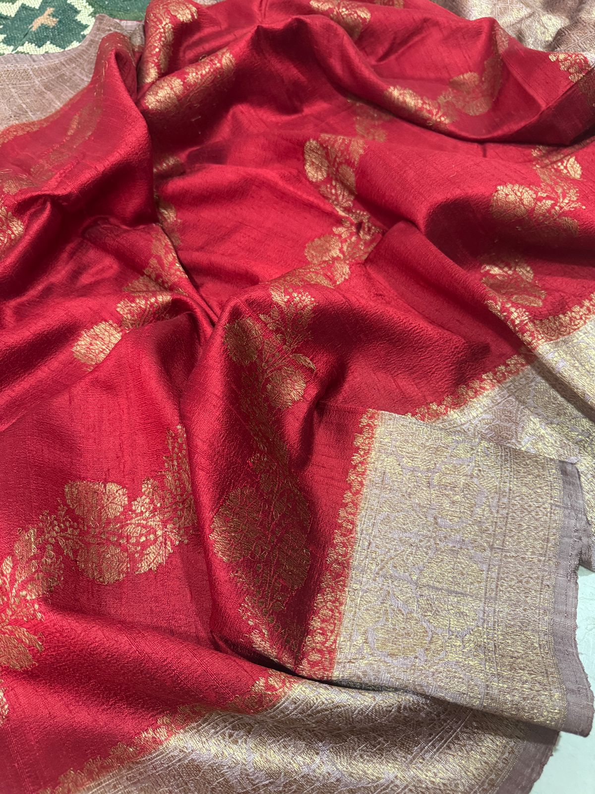 Raw Silk Leheriya Weave Banarasi Saree