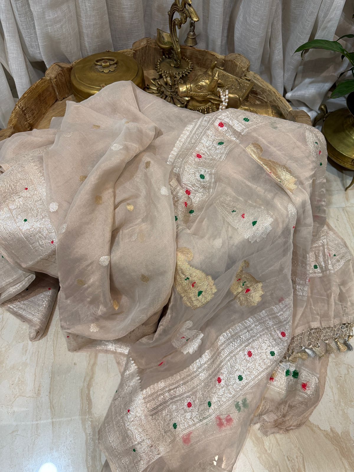 Pure Handloom Khaddi Tissue Chiffon Saree