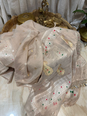 Pure Handloom Khaddi Tissue Chiffon Saree