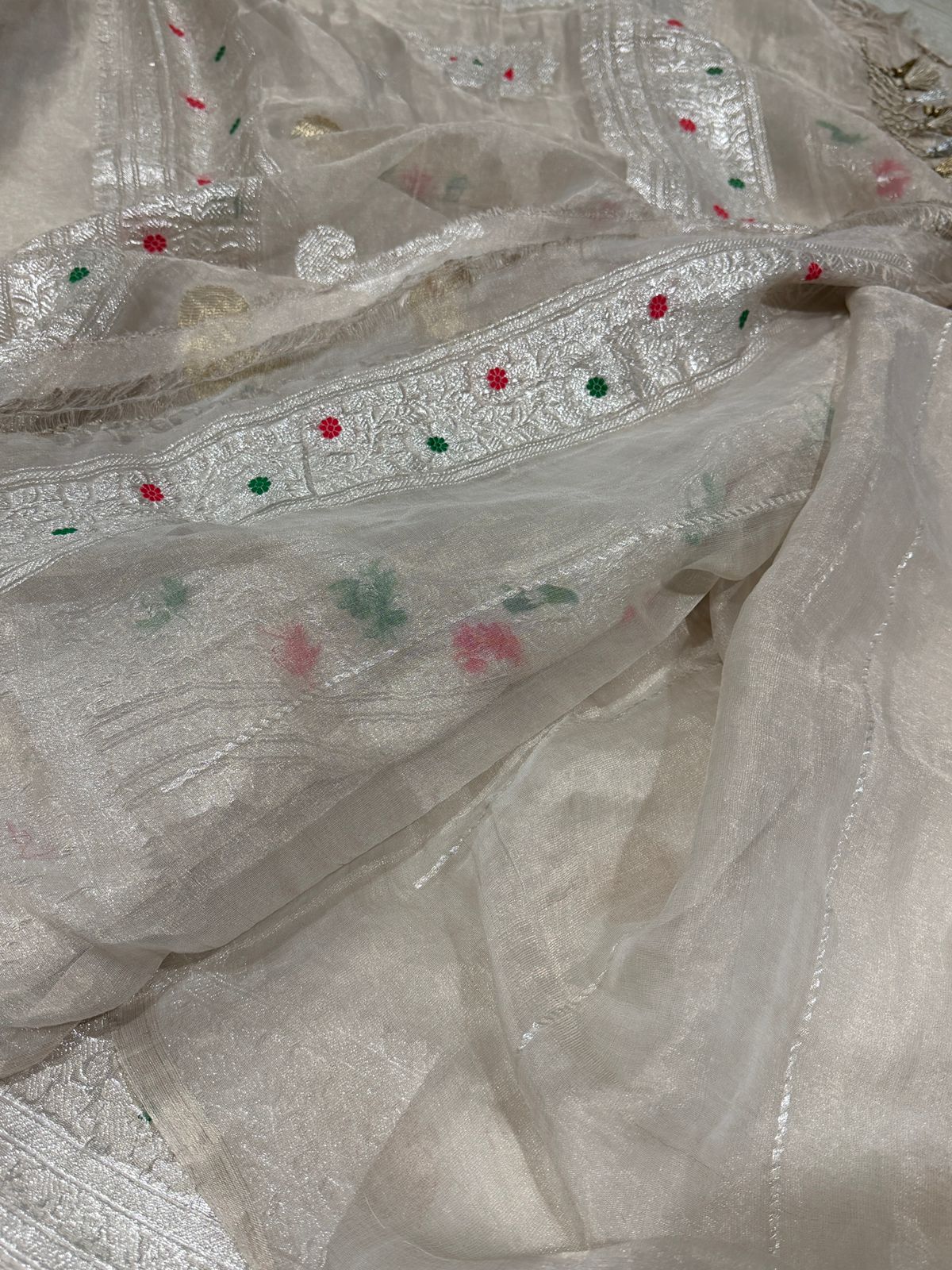 Pure Handloom Khaddi Tissue Chiffon Saree