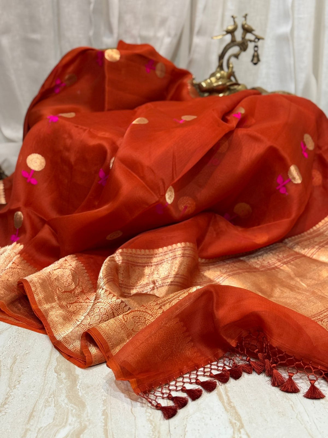Pure Handloom Kora Banarasi Saree