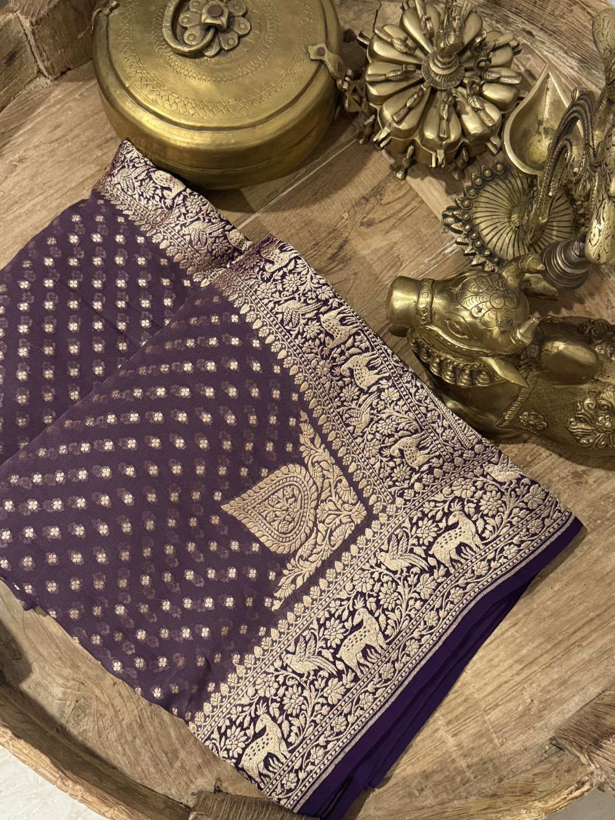 Pure Handloom Khaddi Georgette Banarasi Saree