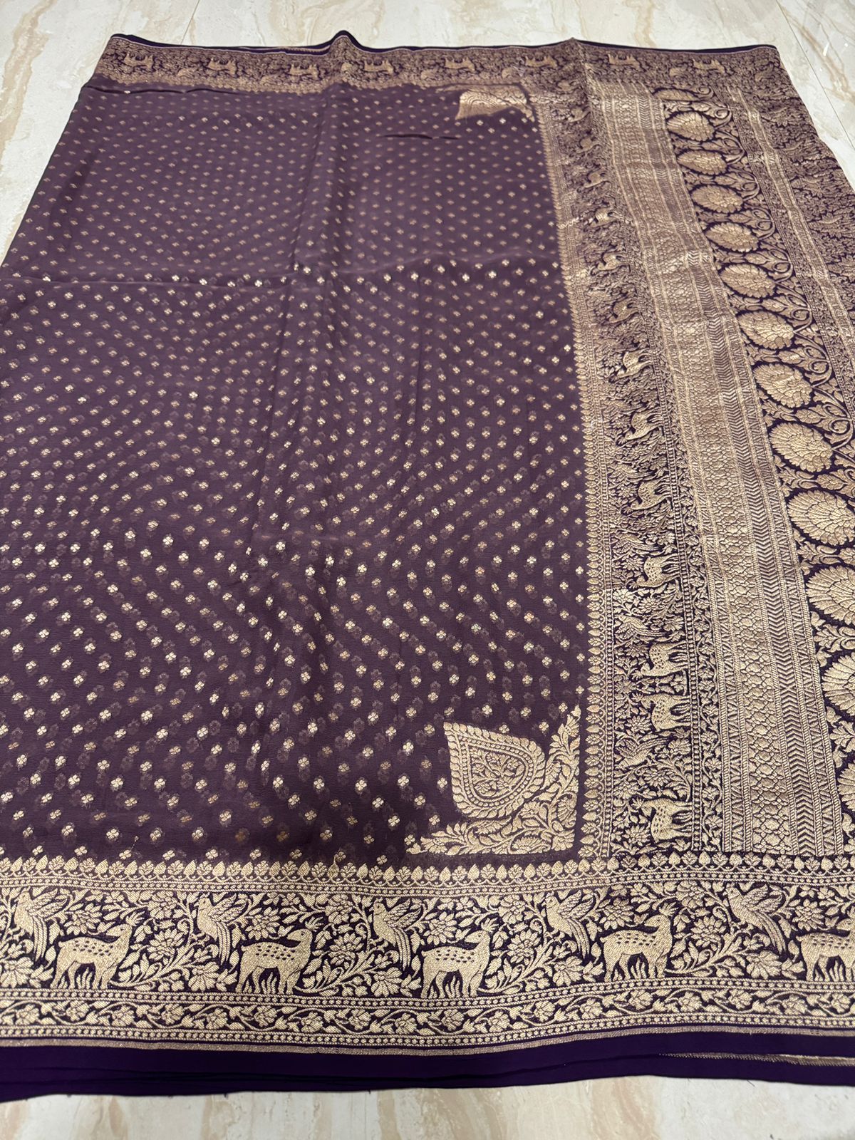 Pure Handloom Khaddi Georgette Banarasi Saree