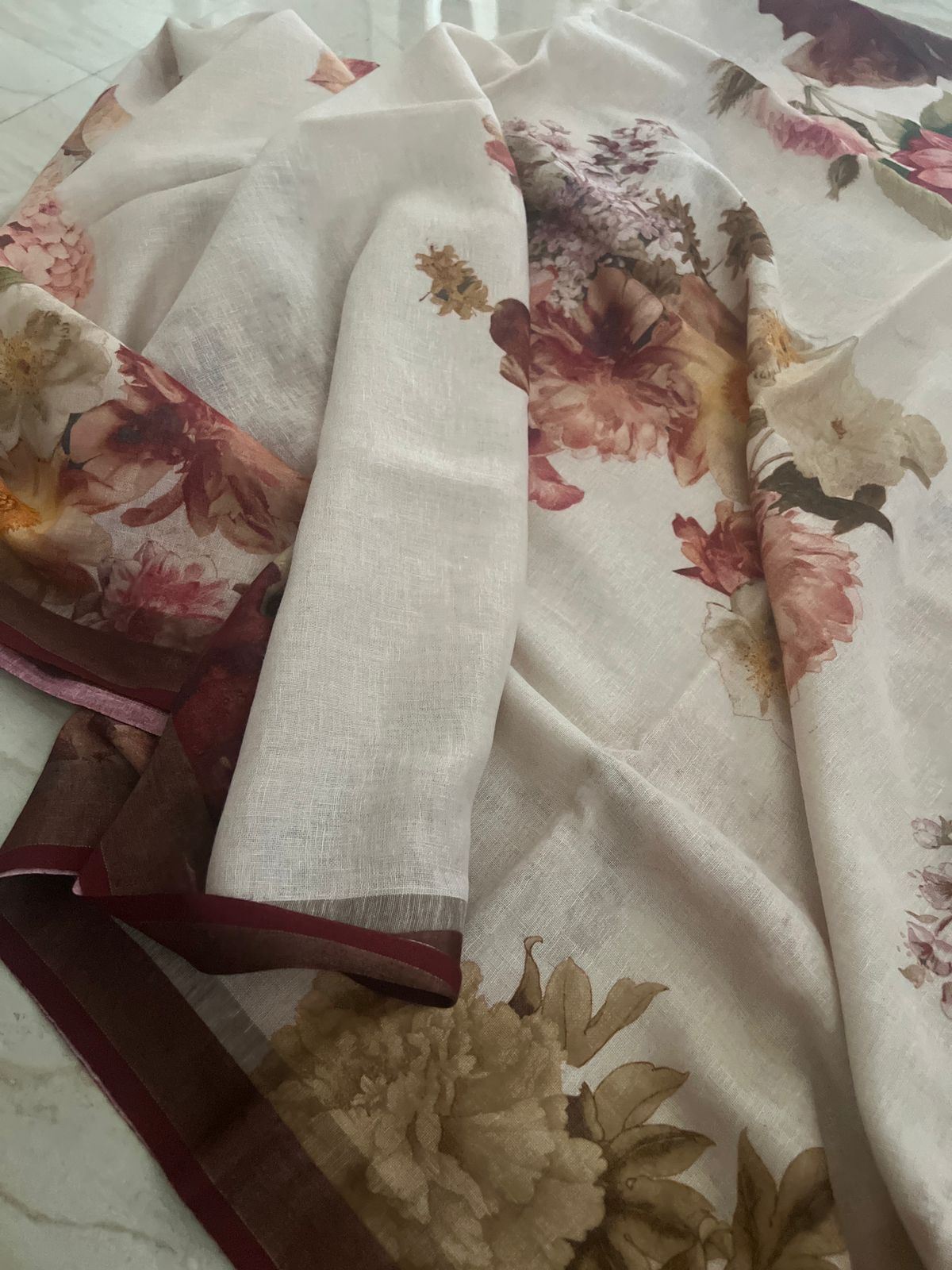 Pure Linen By Linen Digital Print Saree