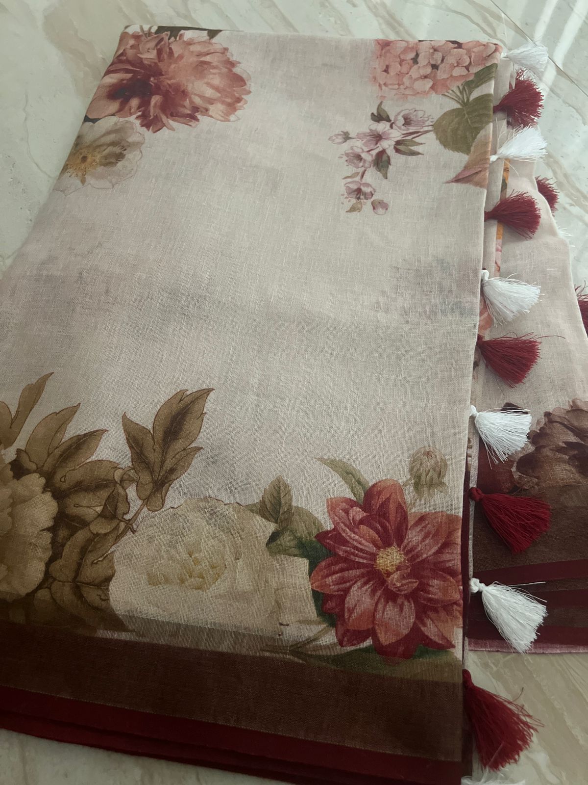 Pure Linen By Linen Digital Print Saree