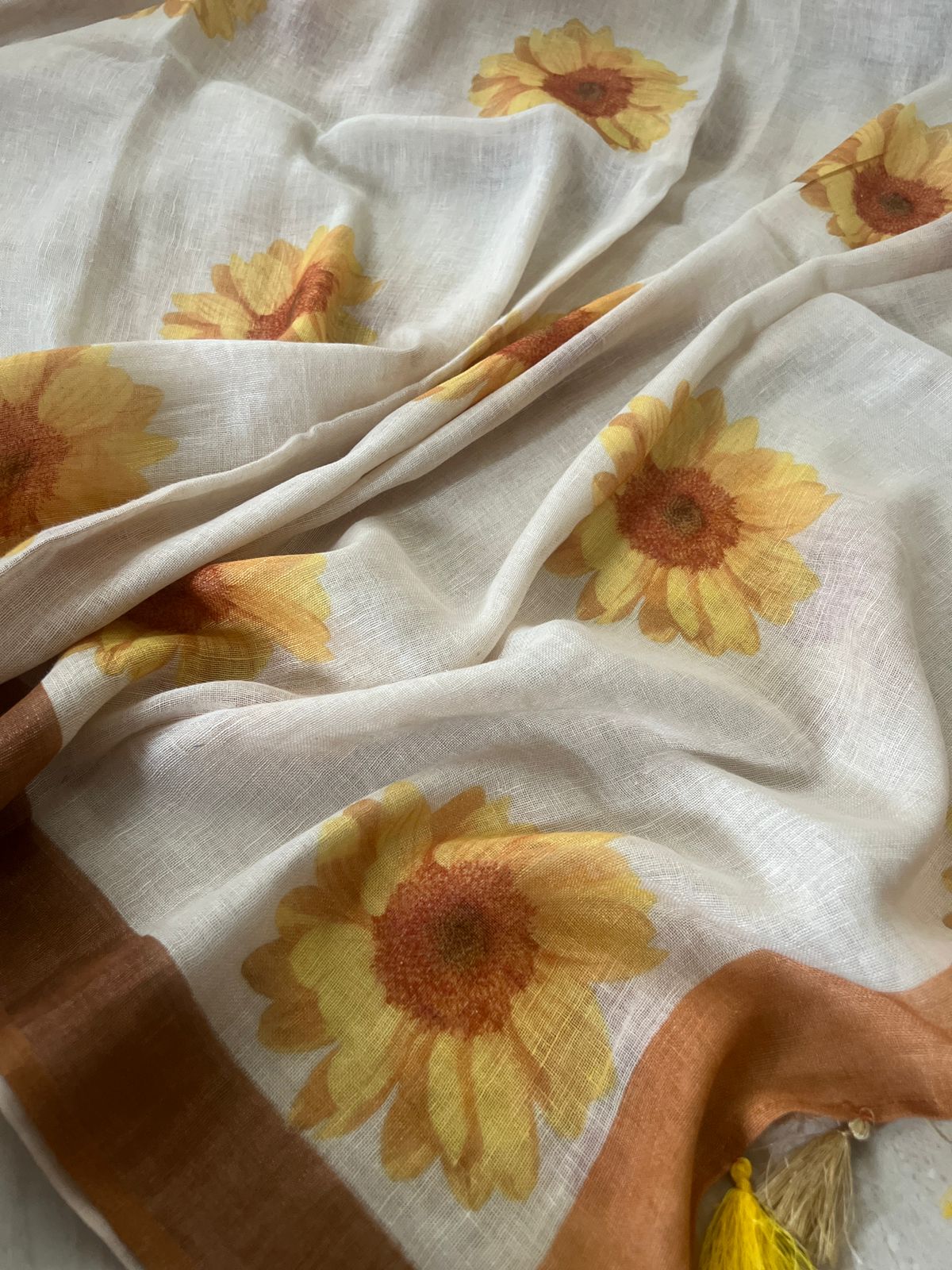 Pure Linen By Linen Digital Print Saree