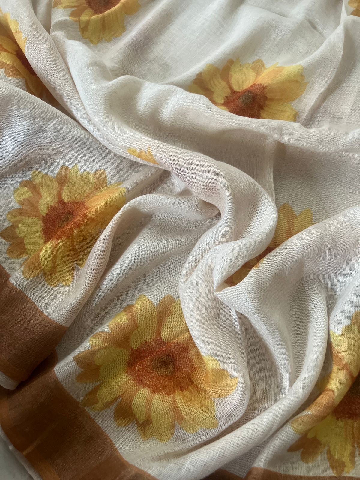 Pure Linen By Linen Digital Print Saree