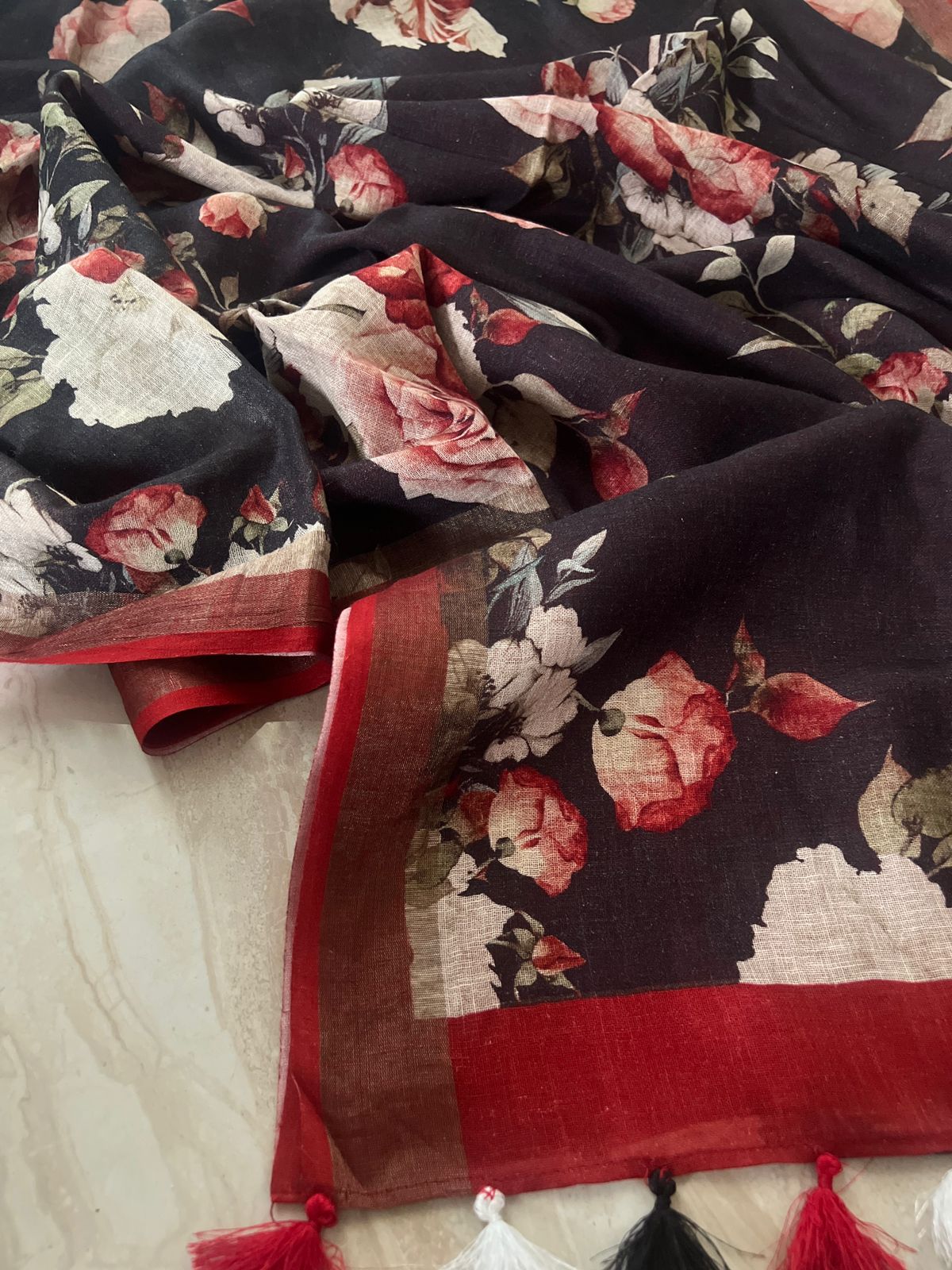 Pure Linen By Linen Digital Print Saree