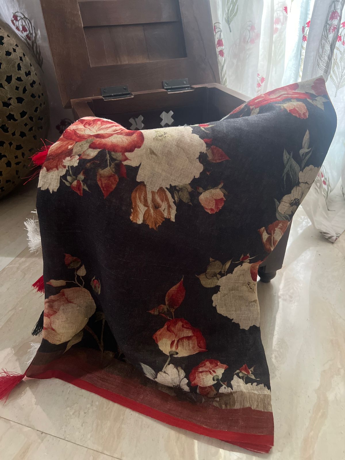 Pure Linen By Linen Digital Print Saree