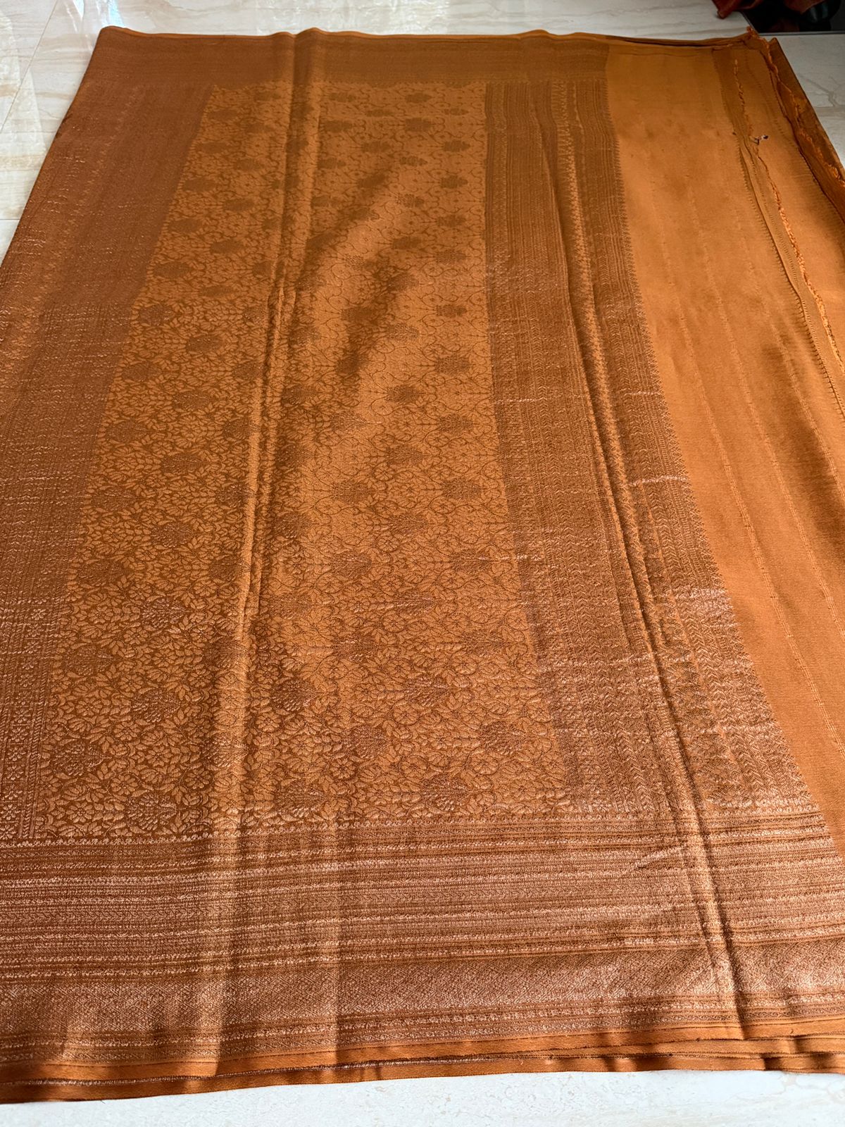 Pure Mysore Brocade Crepe Silk Saree With Antiq Zari Weave