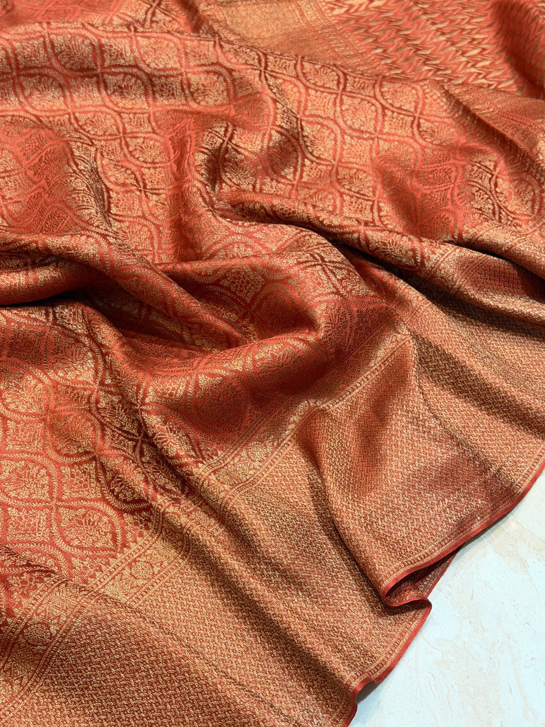 Pure Mysore Brocade Crepe Silk Saree With Antiq Zari Weave