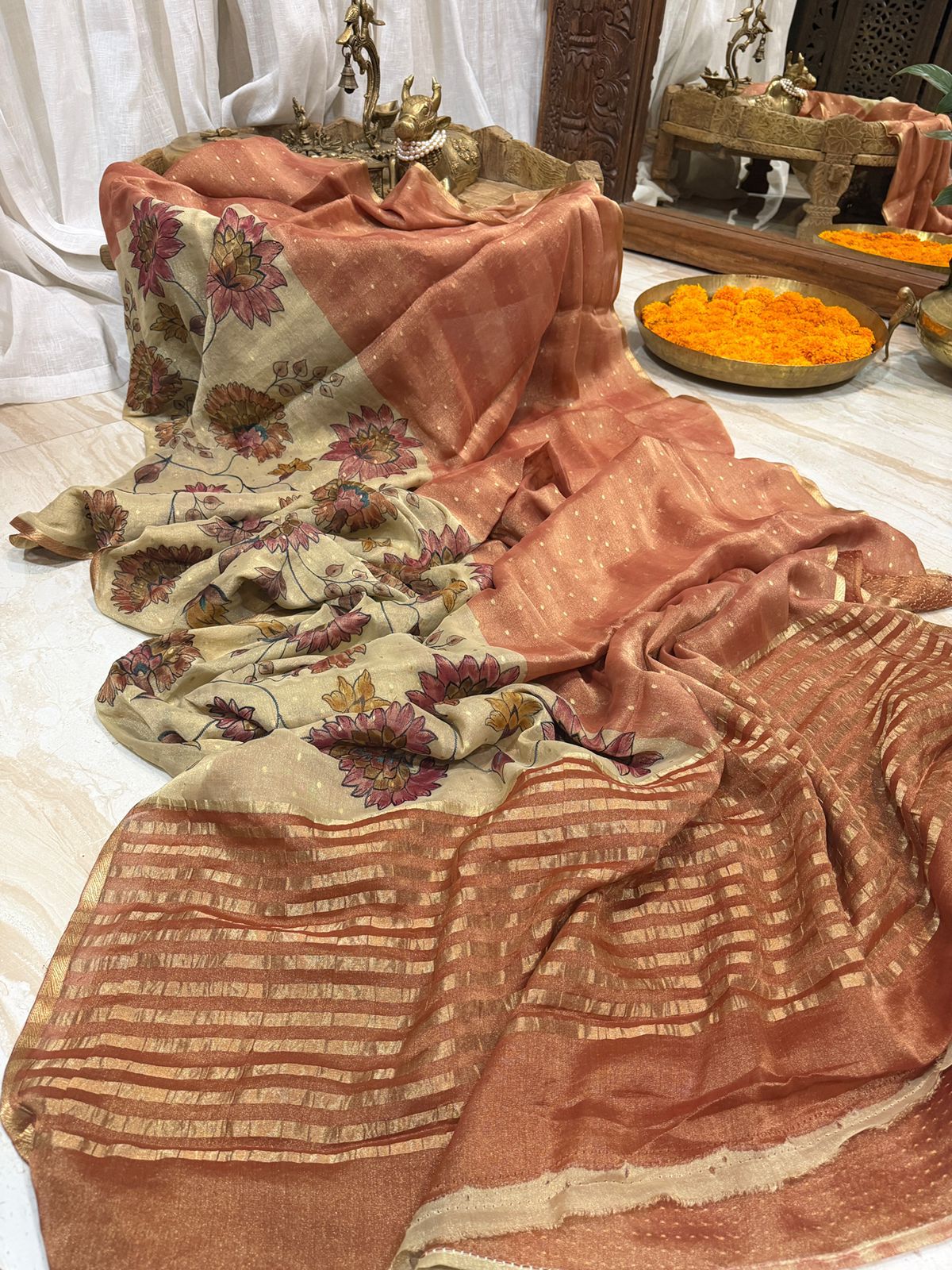 Mysore Tissue Georgette Crepe Silk Saree