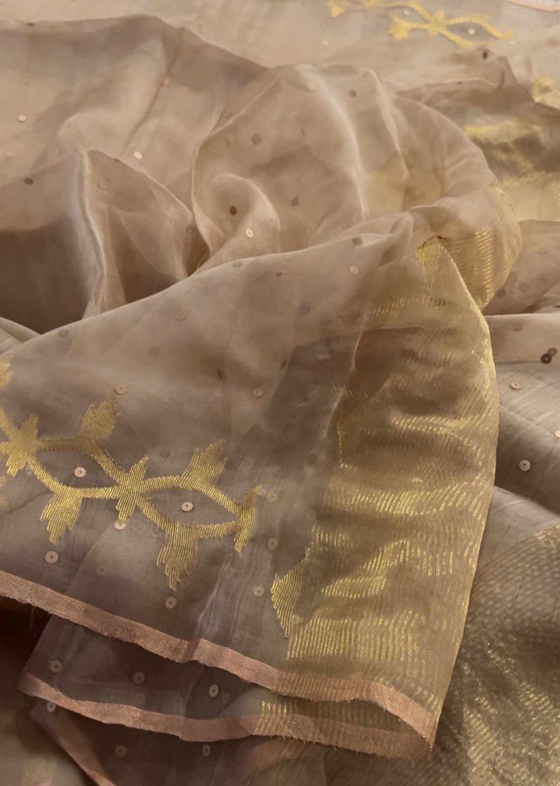 Pure Resham Silk Saree With Jamdani Weave