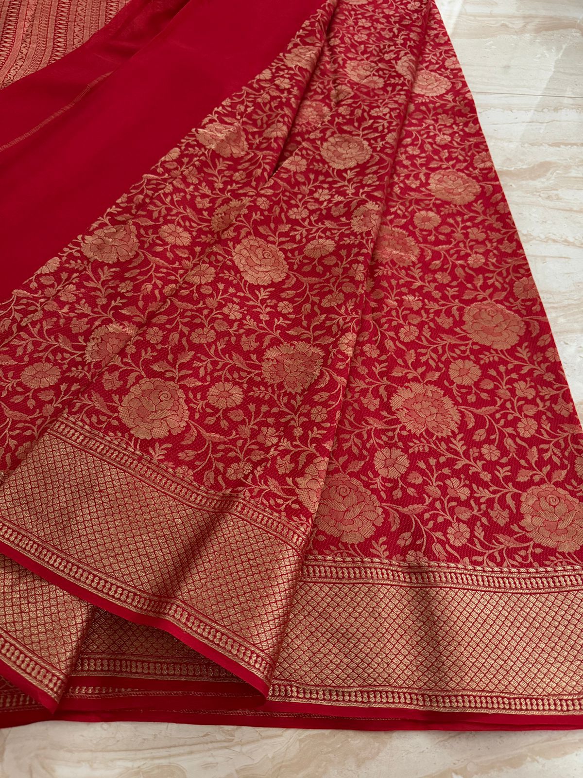 Pure Mysore Brocade Crepe Silk Saree