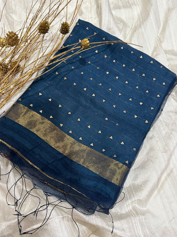 Elegant Pure Handloom Resham Silk Saree With All-Over Sequins Work
